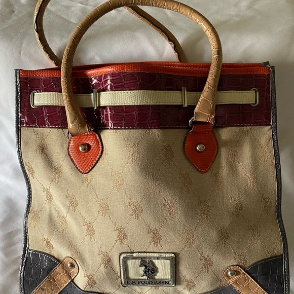 U.S.Polo Assn. Large Shoulder Satchel Handbag Purse Tote Bag - Picture 9 of 15